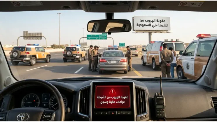 عقوبة الهروب من الشرطة في السعودية