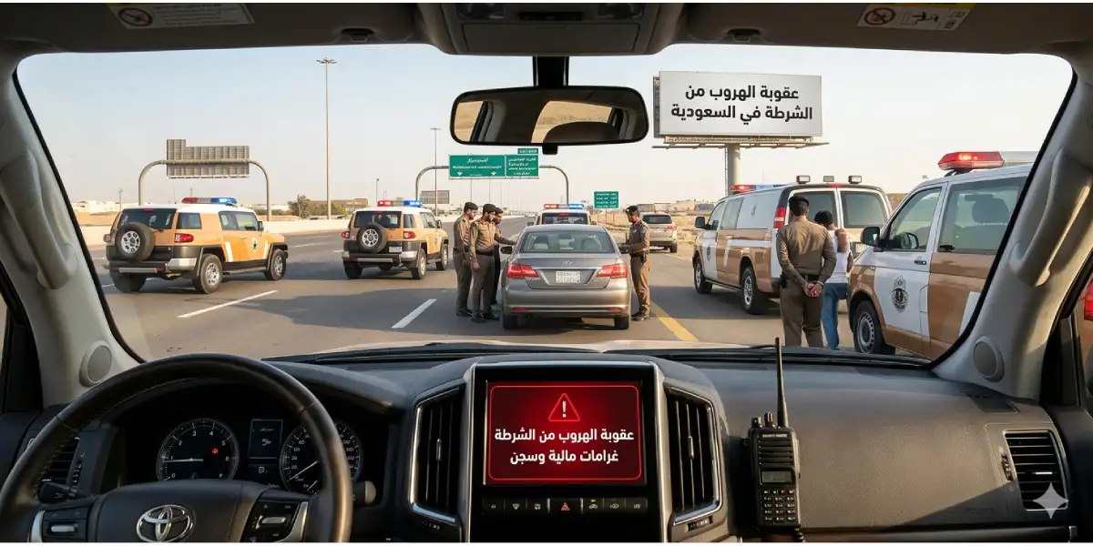 عقوبة الهروب من الشرطة في السعودية