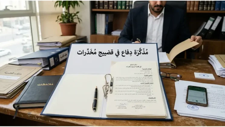 مذكرة دفاع في قضية ترويج مخدرات 2026