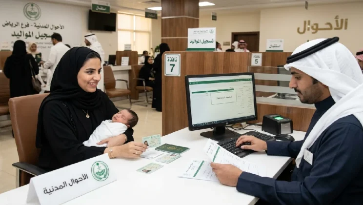 تسجيل ابن مواطنة في الأحوال في السعودية