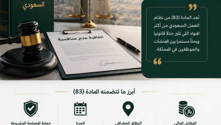 دليل المادة 83 من نظام العمل السعودي: شروط صحة وبطلان “شرط عدم المنافسة”
